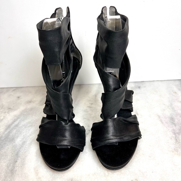 Casadei Satin Heel Stiletto Sandal with zipper back - Picture 6 of 15